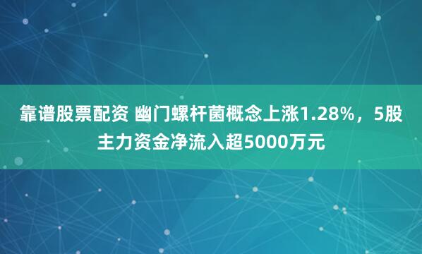 靠谱股票配资 幽门螺杆菌概念上涨1.28%，5股主力资金净流入超5000万元