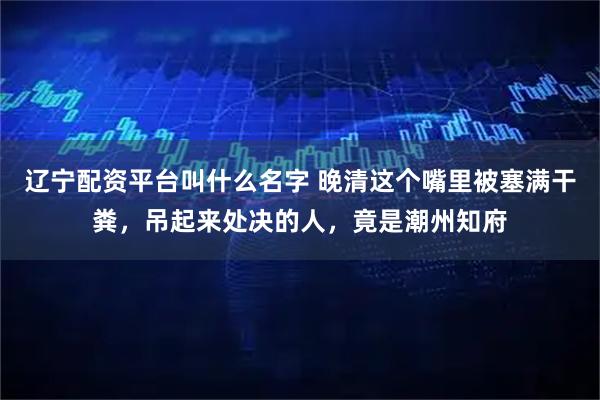 辽宁配资平台叫什么名字 晚清这个嘴里被塞满干粪，吊起来处决的人，竟是潮州知府